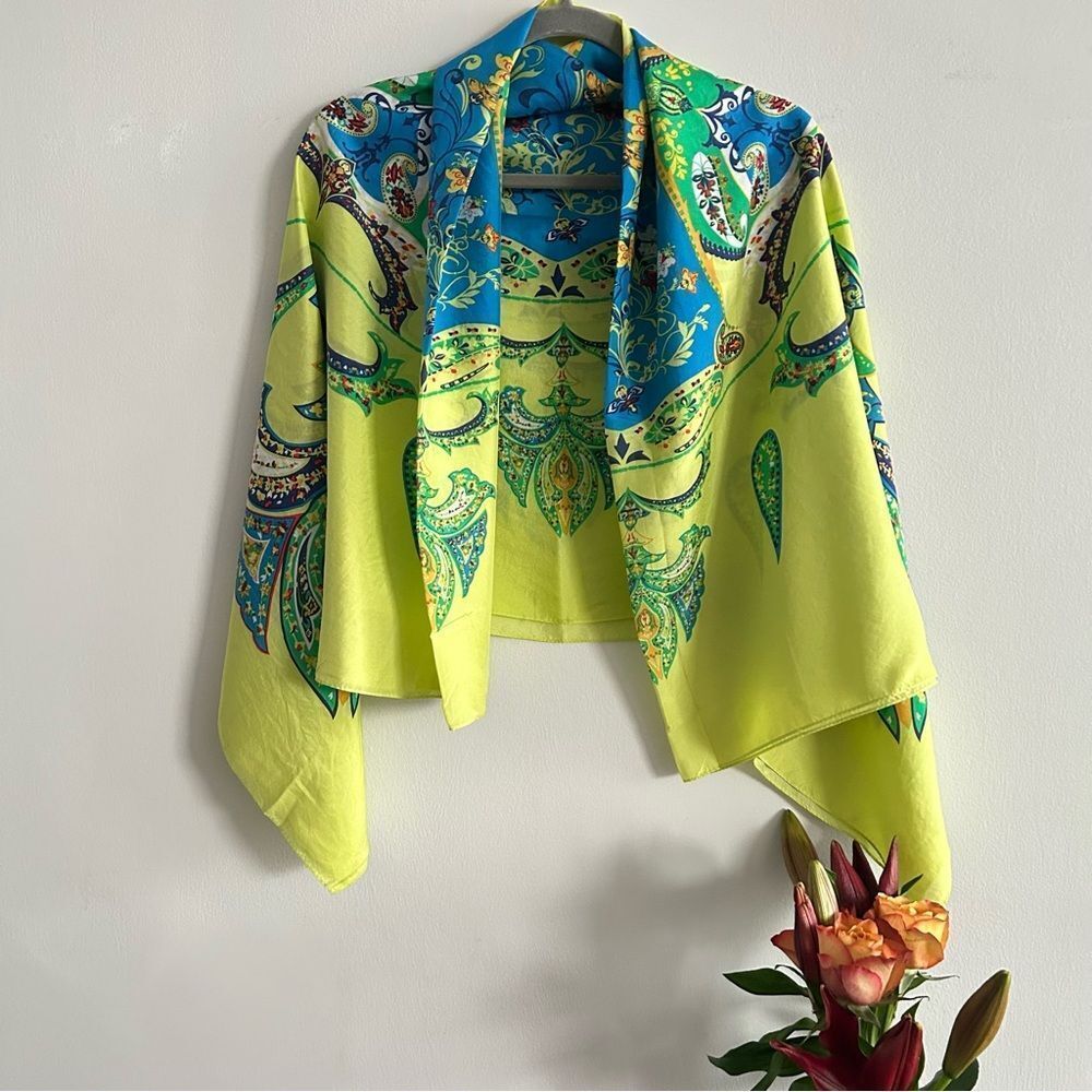 Zara Lime Green Paisley Scarf